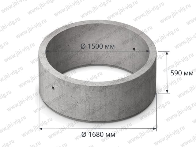 Кольцо КС 15.6 с фальцем — Ø1500 × 590 × 90 мм